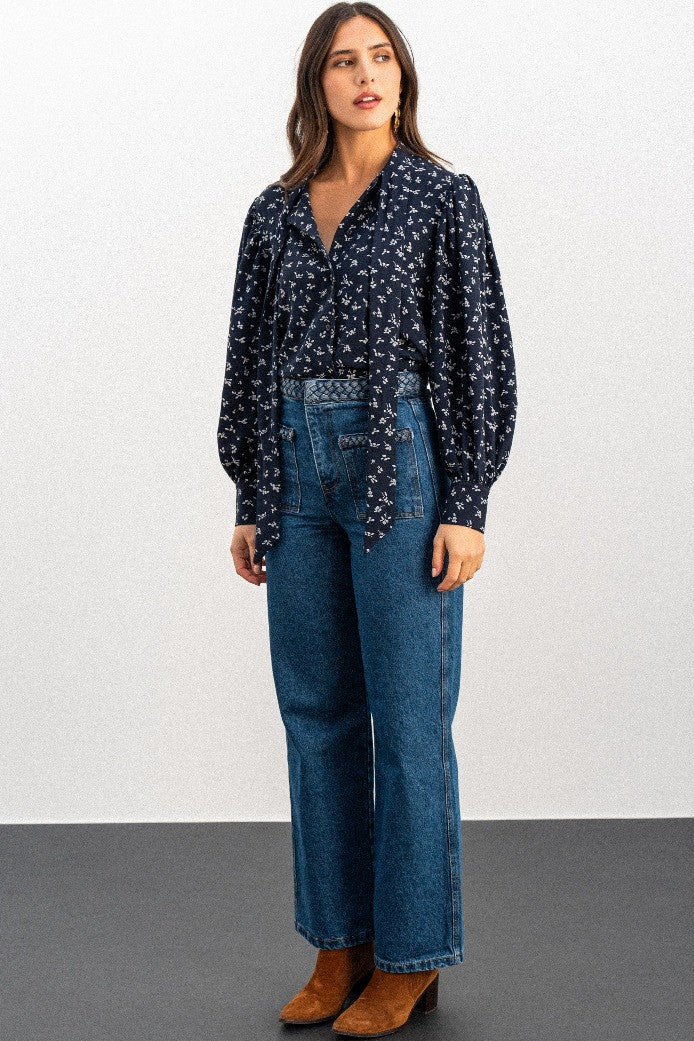 BEREN BLOUSE PENTO MARINE PRINT