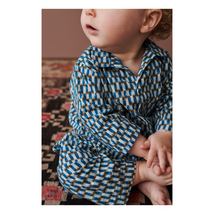 Caramel - Burdock Blue Geo Print Blouse