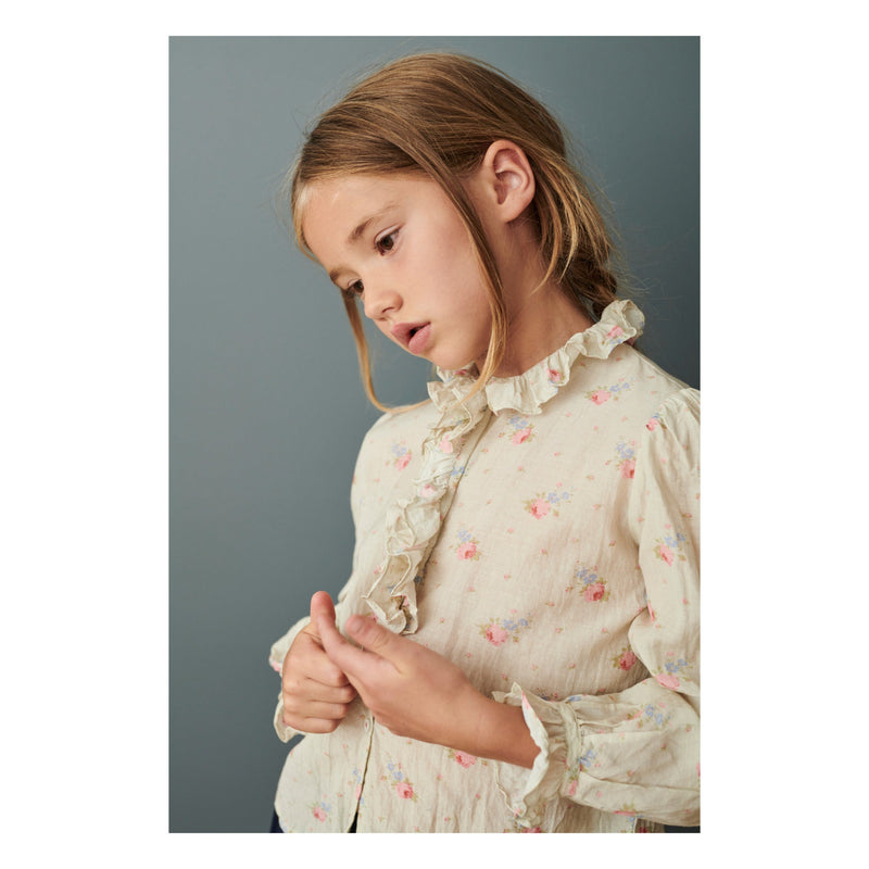 Caramelo - Blusa con estampado de ramo de rosas y coliflor