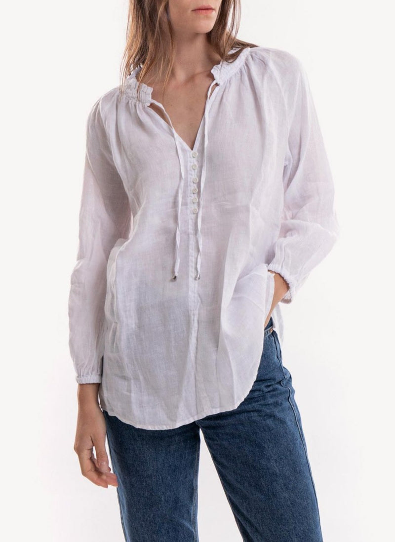 Replay - Blouse Col Boutonné - Optical White - Femme