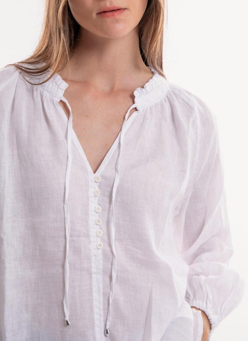 Replay - Blouse Col Boutonné - Optical White - Femme