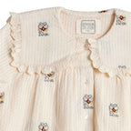 Elsie Blouse - Ecru/Blue