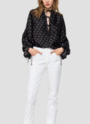 Replay - Blouse Imprimé Fleurs - Black White - Femme