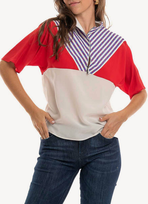 Trussardi - Blouse Imprimés Rayures - R684 Red White - Femme