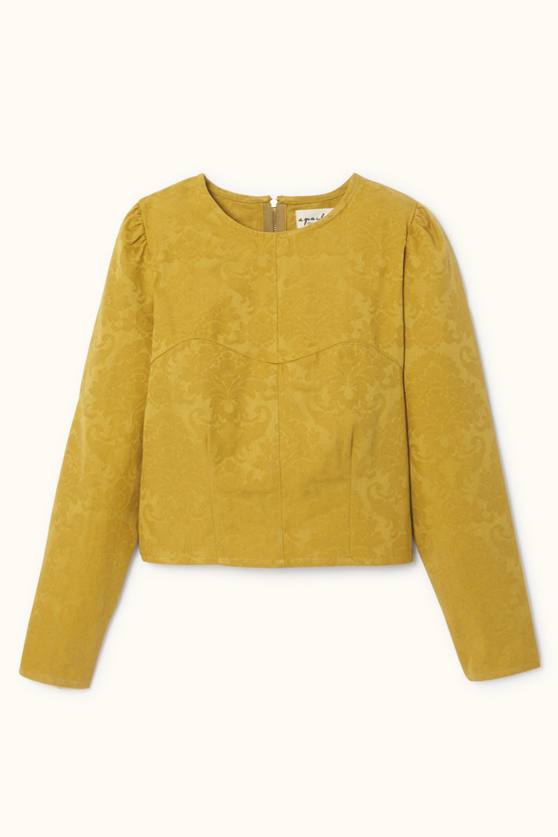 Blouse Mala - Damassé Golden Lime - Femme