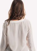 Tommy Hilfiger - Blouse Manches 3/4 - Offwhite - Femme