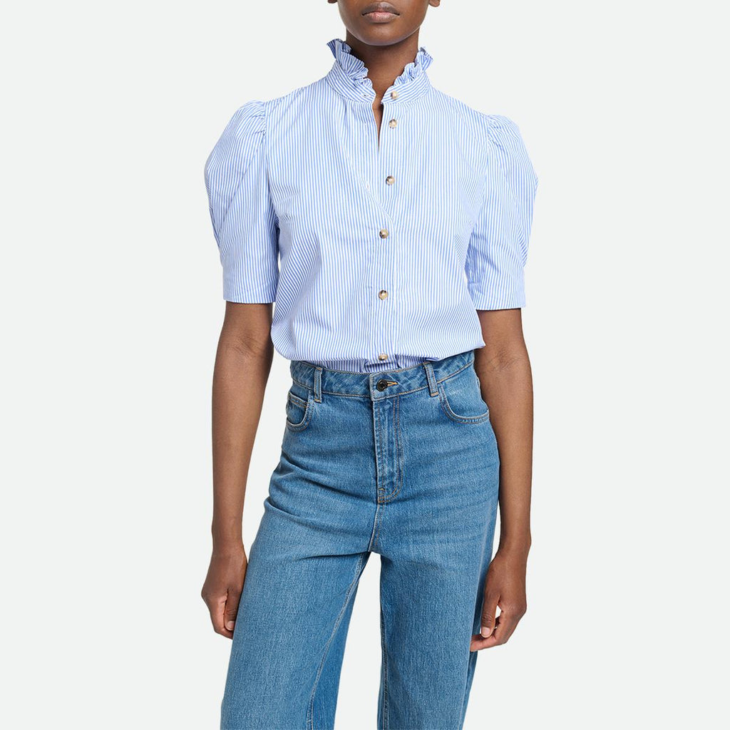 Blouse Samuel - Blanc / Bleu