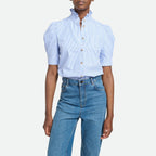 Blouse Samuel - Blanc / Bleu