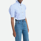 Blouse Samuel - Blanc / Bleu