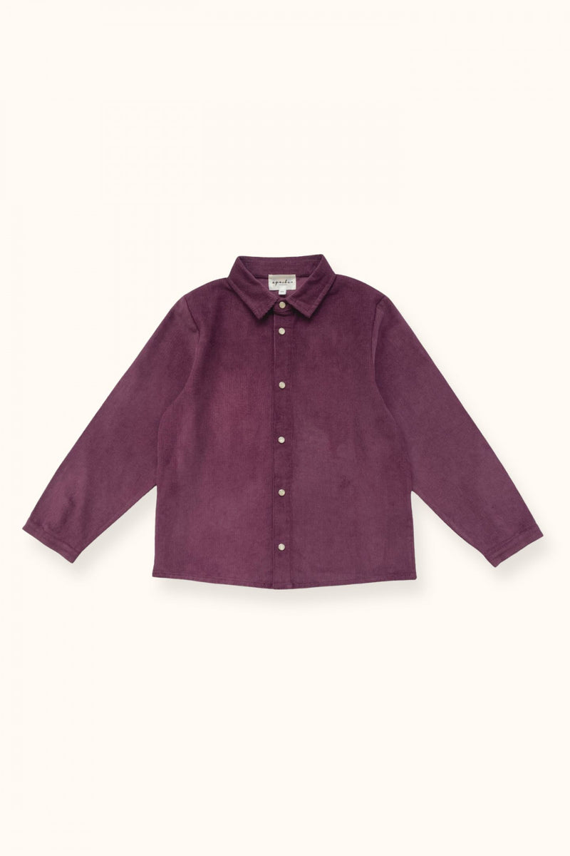 Blouse Yakari - Velours Fin Aubergine - Enfant