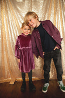 Blouse Yakari - Velours Fin Aubergine - Enfant