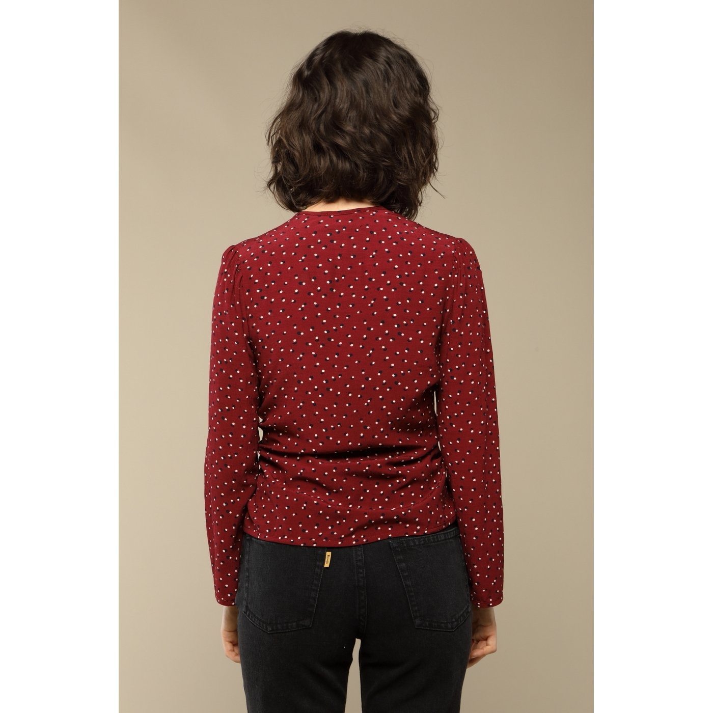 Blouse Yasmine - Pois Bordeaux