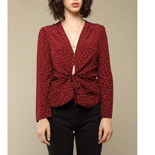 Blouse Yasmine - Pois Bordeaux