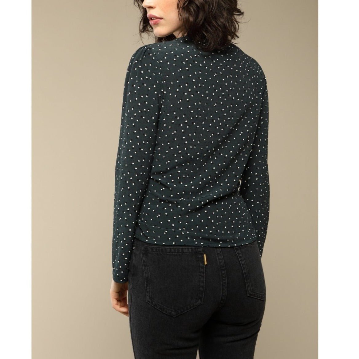 Yasmine Blouse - Green Polka Dot