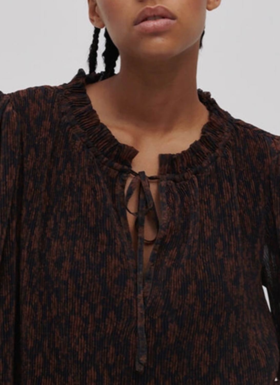 Ganni - Blusa - Marrón - Mujer