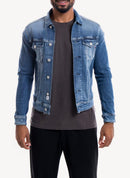 Replay - Blouson En Denim Boutonné - Medium Blue - Homme