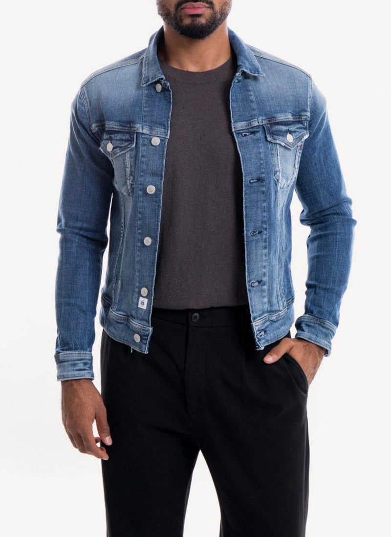 Replay - Blouson En Denim Boutonné - Medium Blue - Homme