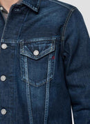 Replay - Blouson En Denim Boutonné - Dark Blue - Homme