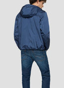 Replay - Blouson En Nylon À Capuche - Cobalt Blue - Homme