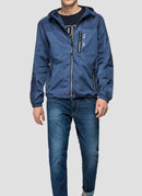 Replay - Blouson En Nylon À Capuche - Cobalt Blue - Homme