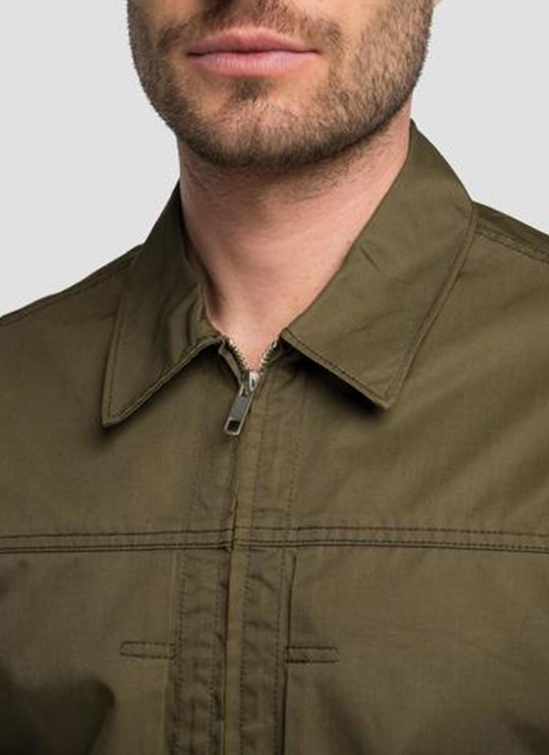 Replay - Blouson En Sergé Sartoriale Agender - Olive Green - Homme