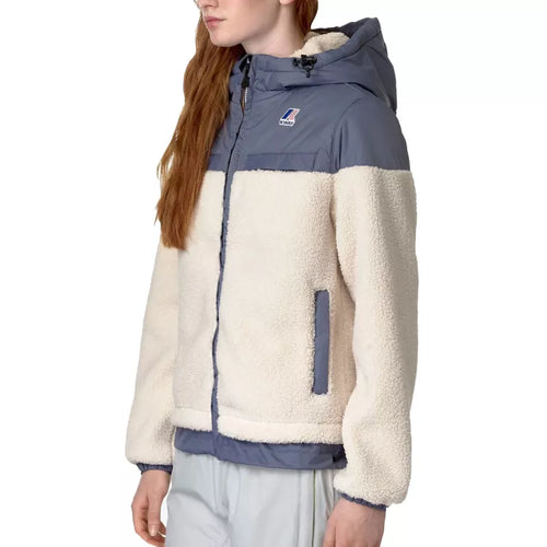 Blouson K-Way Le Vrai 3.0 Jildaz Sherpa - Bleu Et Beige