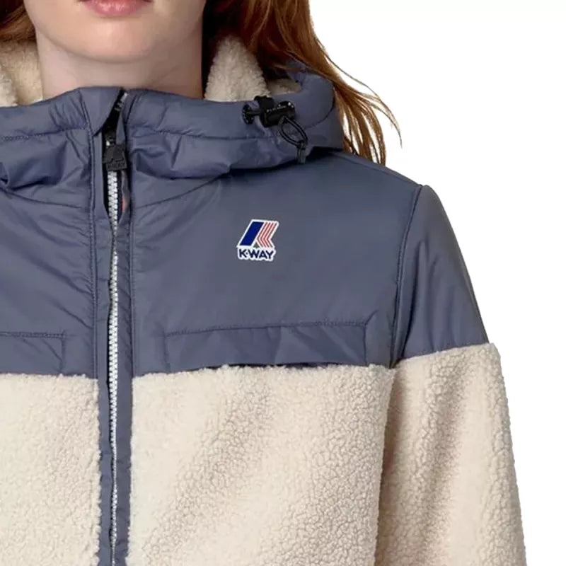 Chaqueta K-Way Le Vrai 3.0 Jildaz Sherpa - Azul y Beige