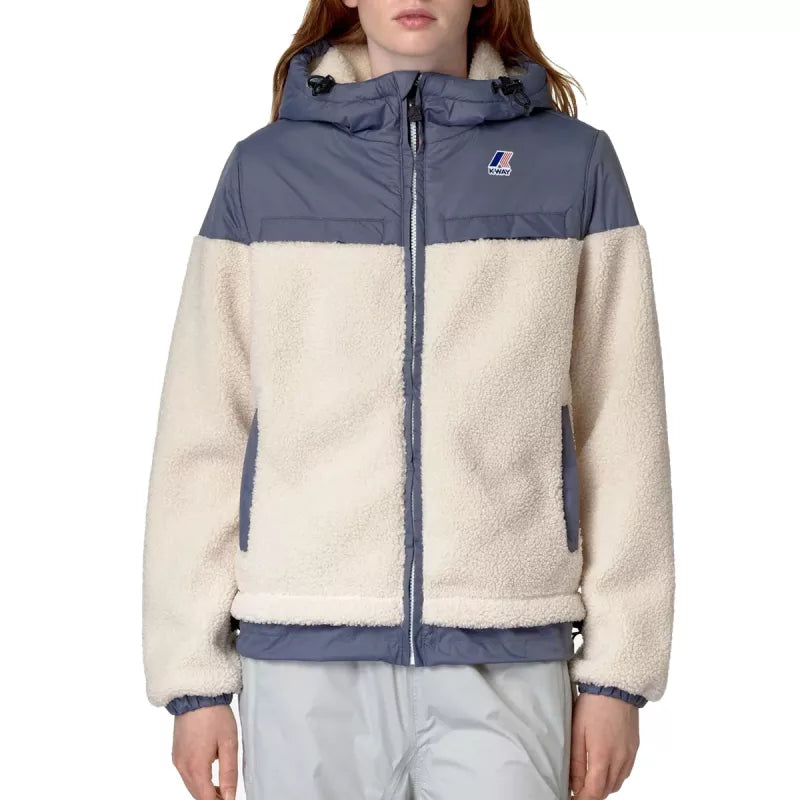 Chaqueta K-Way Le Vrai 3.0 Jildaz Sherpa - Azul y Beige