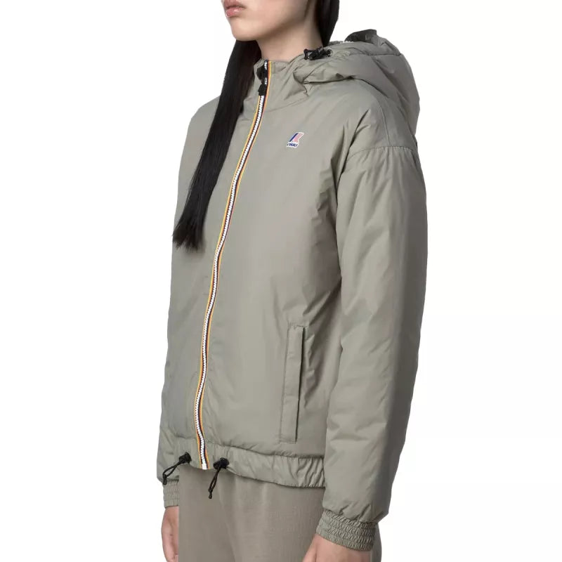Blouson K-Way Le Vrai 4.0 Albine Orsetto - Kaki Clair, Ecru