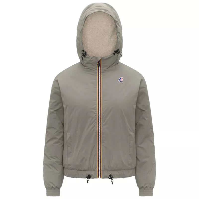 Blouson K-Way Le Vrai 4.0 Albine Orsetto - Kaki Clair, Ecru