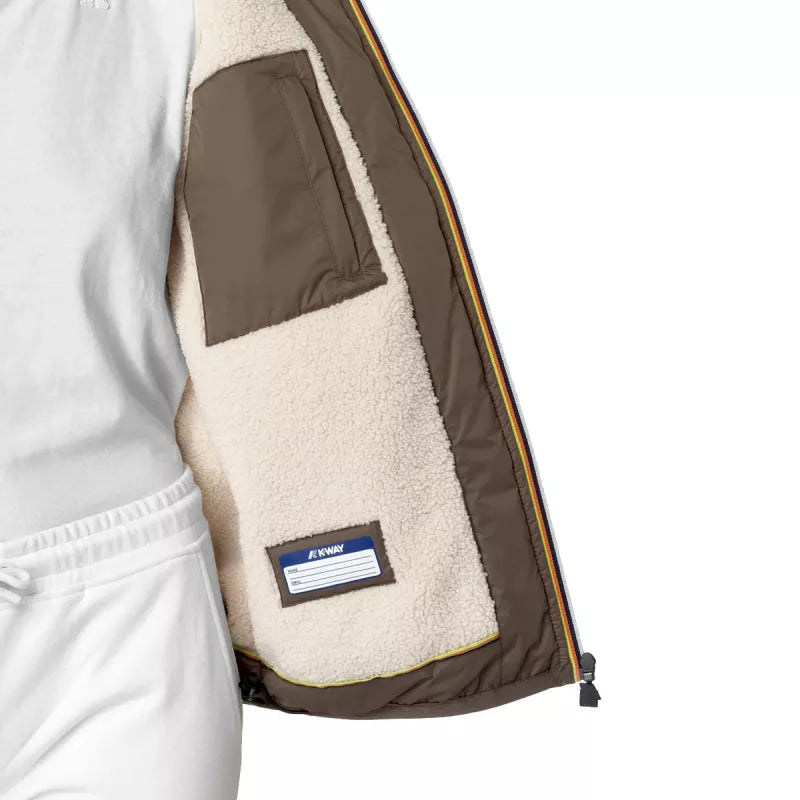 Cazadora K-Way Le Vrai Claude 3.0 Sherpa - Marrón/Crudo