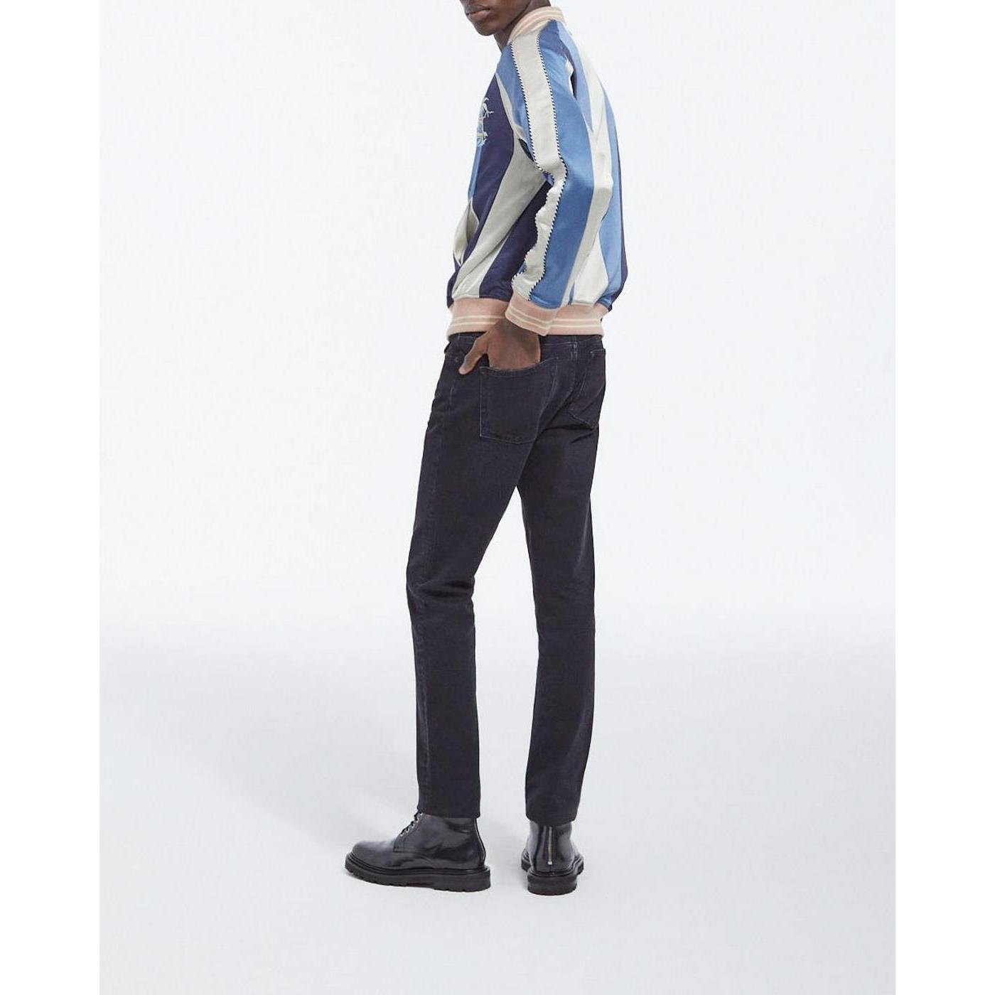 The Kooples - Blouson Réversible Brodé Bleu Et Rose Tissu Japonais - Homme