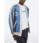 The Kooples - Blouson Réversible Brodé Bleu Et Rose Tissu Japonais - Homme