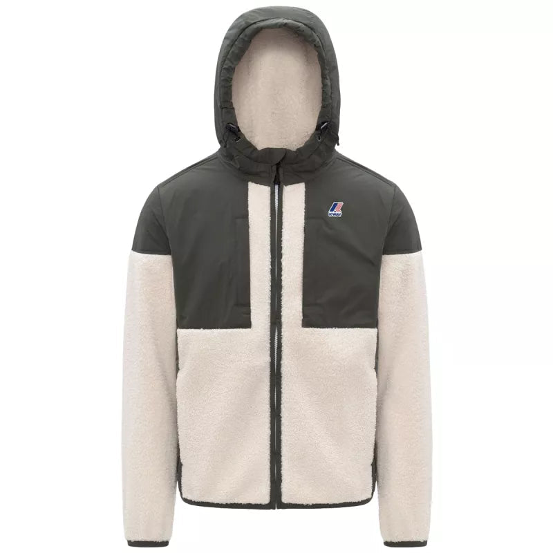 K-Way Samson 4.0 Orsetto Sherpa Jacket - Khaki/Ecru
