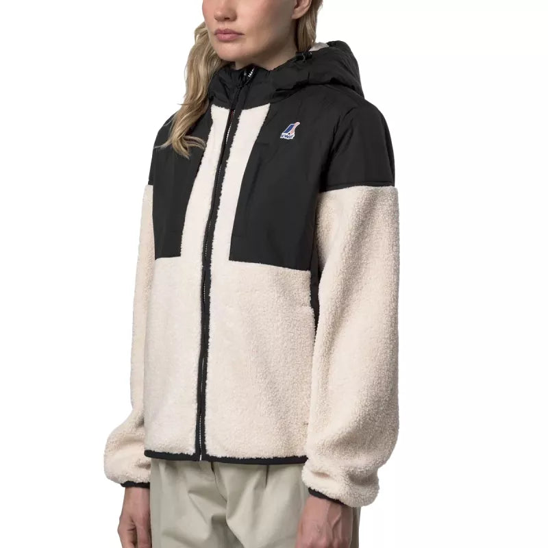 Cazadora Sherpa K-Way Samson 4.0 Orsetto - Negro/Crudo