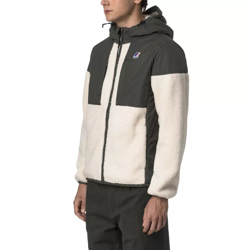 K-Way Samson 4.0 Orsetto Sherpa Jacket - Khaki/Ecru