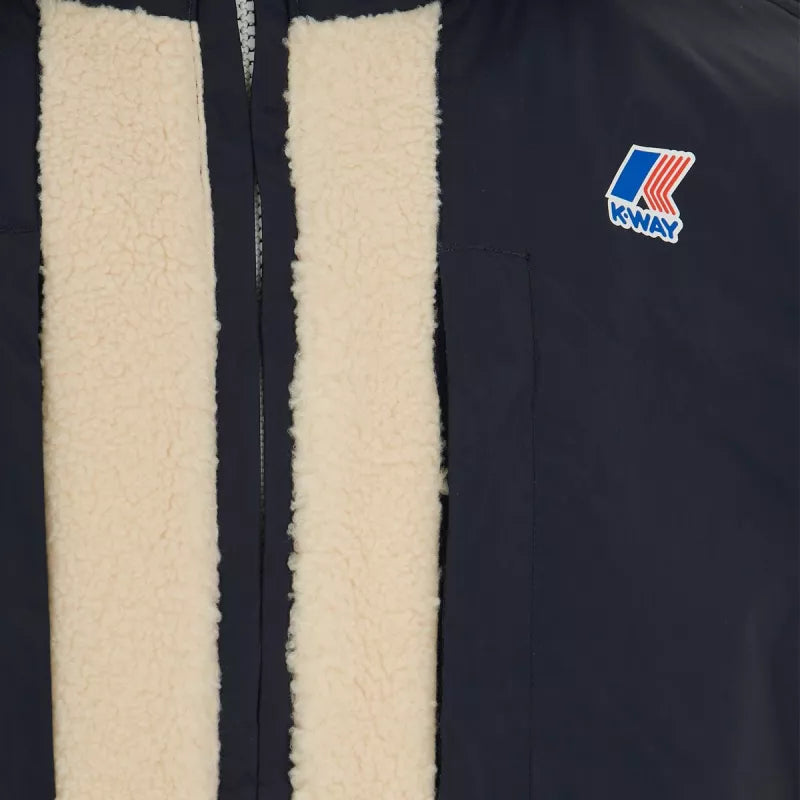 Chaqueta Sherpa K-Way Samson 4.0 Orsetto - Azul marino/Crudo