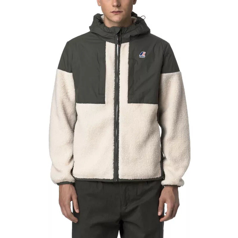K-Way Samson 4.0 Orsetto Sherpa Jacket - Khaki/Ecru