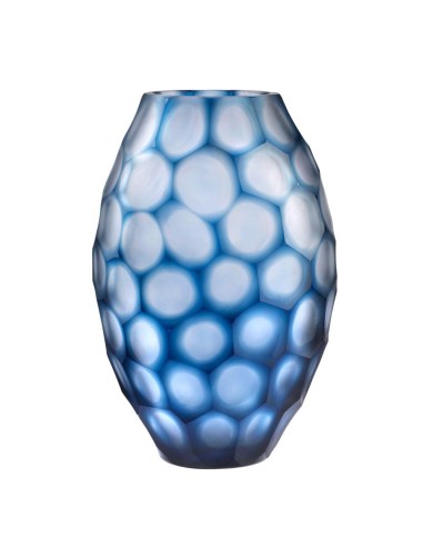 Geode - Vase Ovale - H31 Cm - Bleu