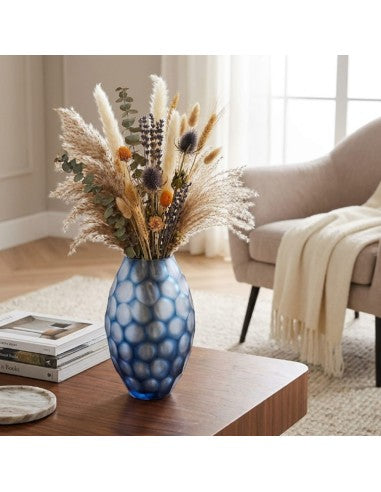 Geode - Vase Ovale - H31 Cm - Bleu