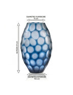 Geode - Vase Ovale - H31 Cm - Bleu