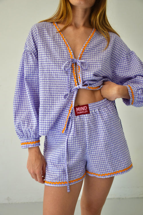 Shorts Marta Gingham Lavender