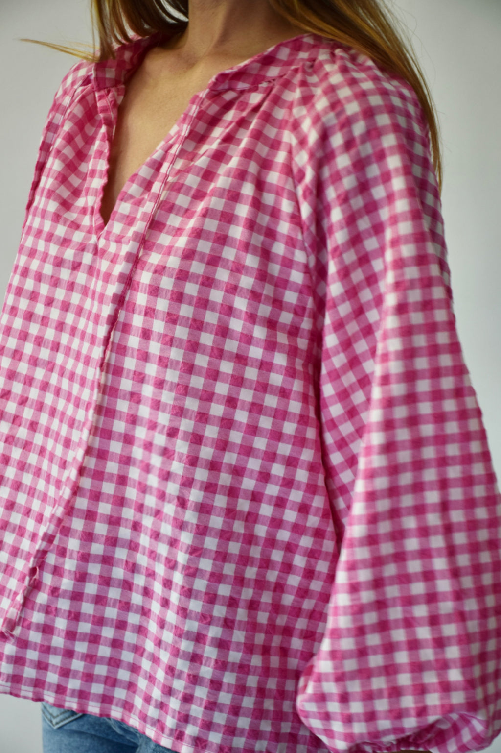 Blusa Matilde Vichy Fucsia