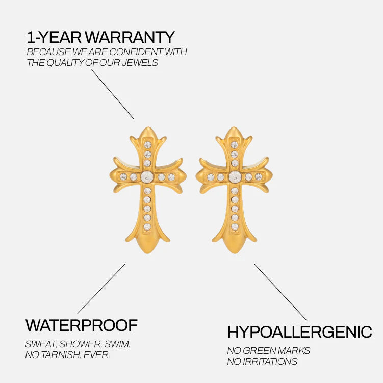 Boucles D'Oreilles Croix Gothic