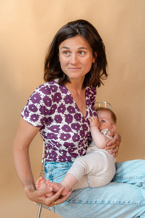 Violette – Le Body De Grossesse Et D’Allaitement Manches Courtes