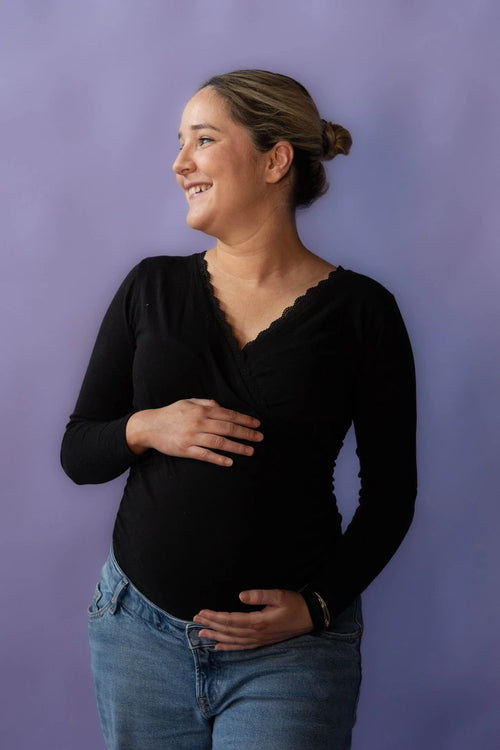 Sylvette – Le Body De Grossesse Et D’Allaitement Manches Longues