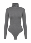 Belle Turtleneck Bodysuit - Grey