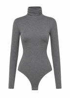 Belle Turtleneck Bodysuit - Grey