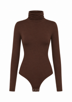 Belle Turtleneck Bodysuit - Brown