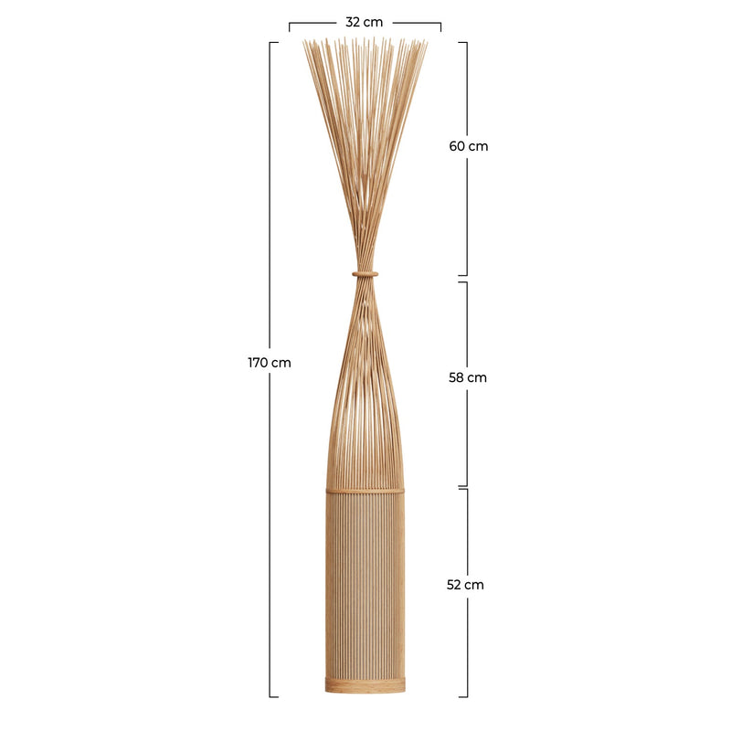 Lampadaire Huron en bambou naturel